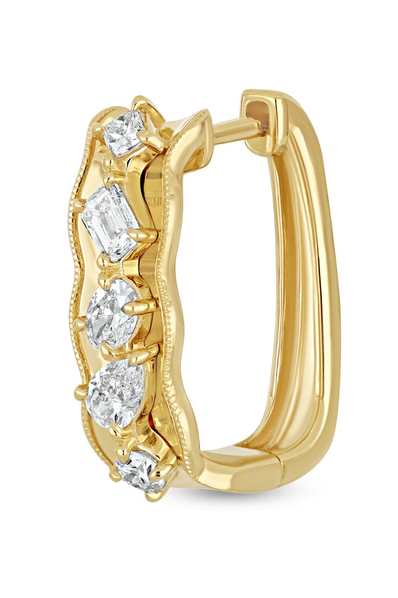 Kiera 18K Gold Diamond Hoop Earrings, Alternate, color, 18K YELLOW GOLD