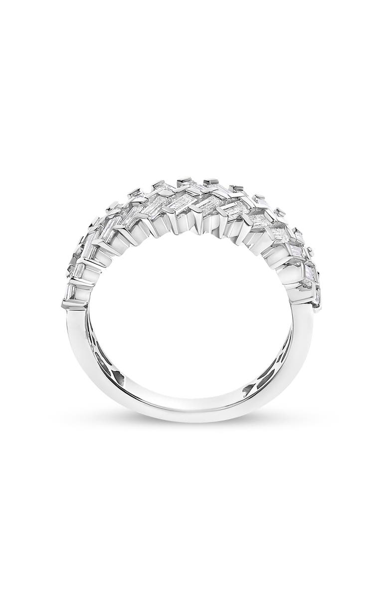 Haus of Brilliance 14K White Gold 7/8 Cttw Lab Grown Baguette Weave Design Band Ring, Alternate, color, White Gold
