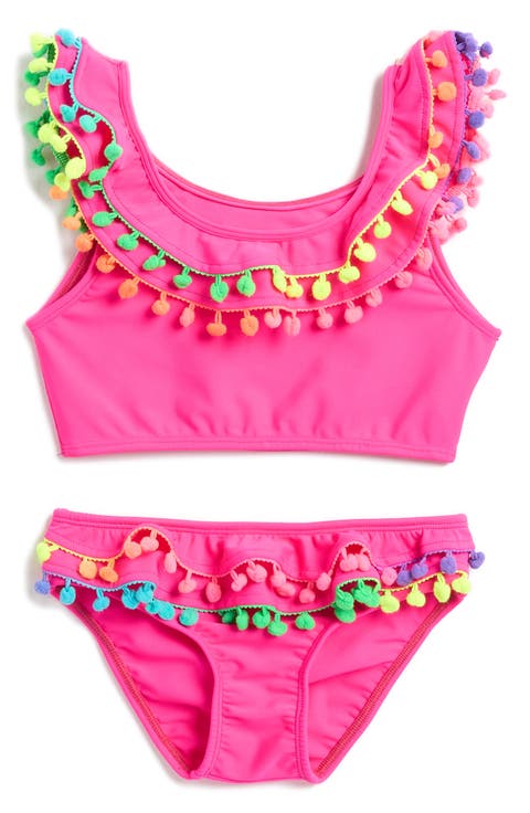 Kids' Pompom Ruffled Two-Piece Swimsuit (Little Kid & Big Kid)