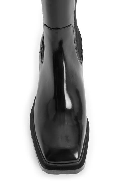 Allsaints Natalia Knee High Platform Boot In Black
