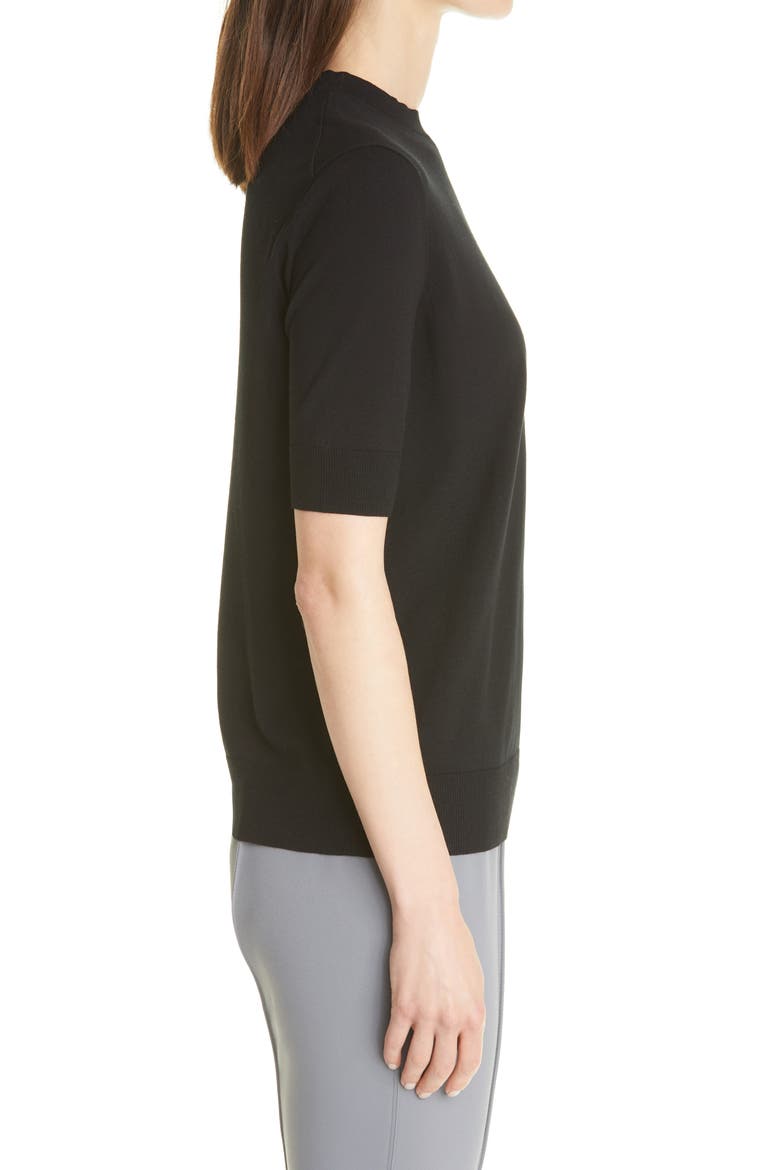 Knit Crepe Top, Alternate, color, BLACK