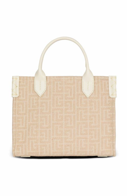 Balmain B-army Small Monogrammed Canvas And Leather Tote Bag