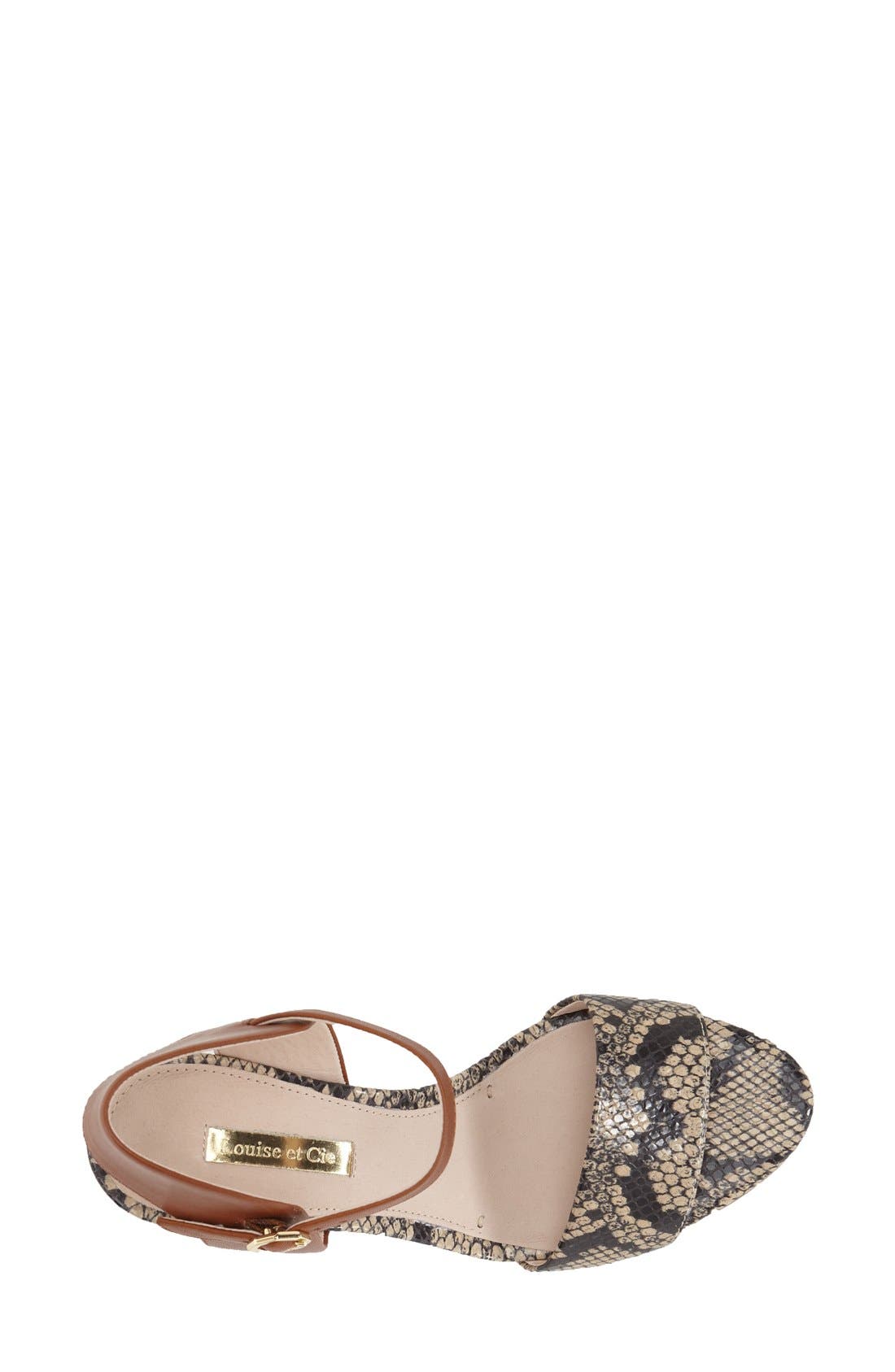 'Kami' Printed Wedge Sandal, Alternate, color, OXFORD SNAKE/ LEATHER