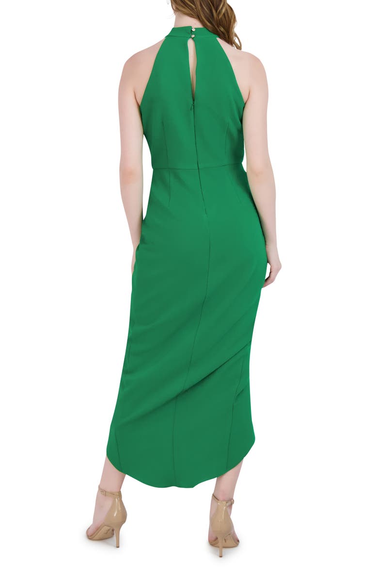 Knot Neck Halter Dress, Alternate, color, GREEN