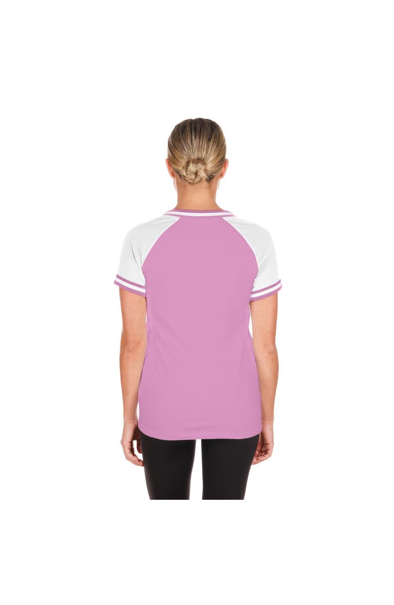 New Era Women's New Era Light Pink Chicago Cubs Gameday V-Neck T-Shirt, Alternate, color,