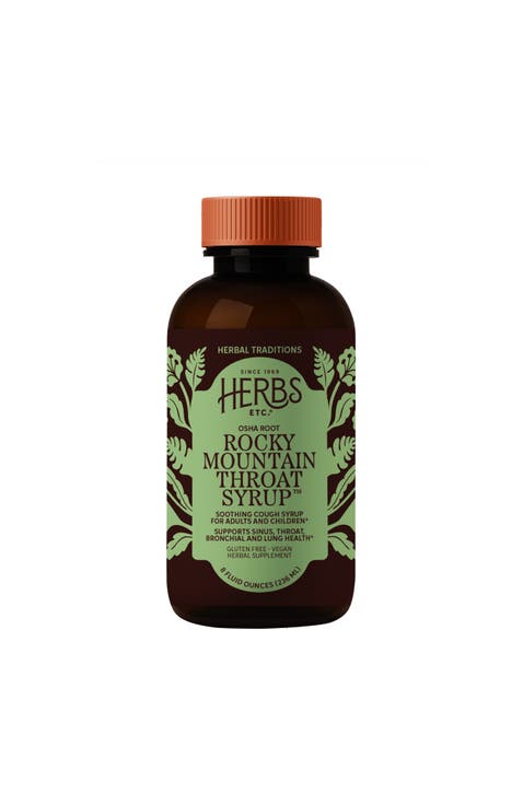 Rocky Mountain Throat Syrup - Supports Throat Wellness - Soothing Lung Health Support - Supports Sinus, Throat, Bronchiole & Lung Health - Gluten-Free & Vegan - 8 fl oz