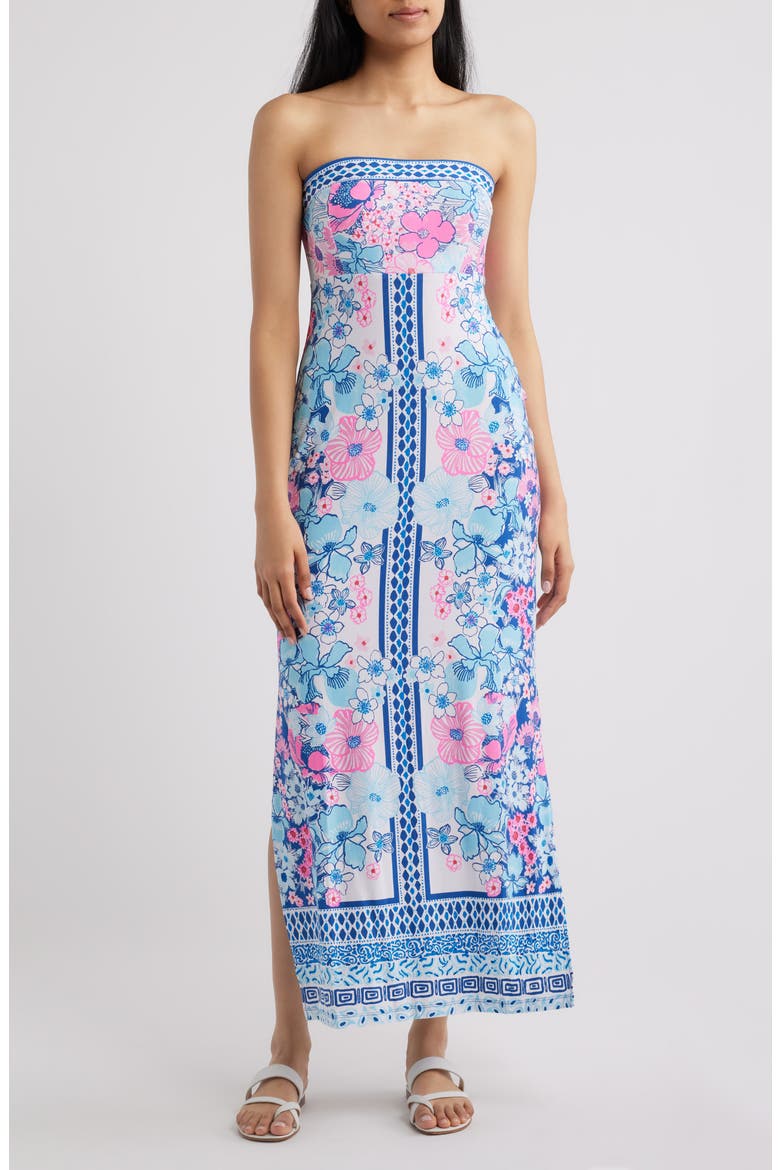 Noa Strapless Maxi Dress, Main, color, STARLIGHT NAVY