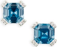 Kate Spade New York asscher cut crystal stud earrings