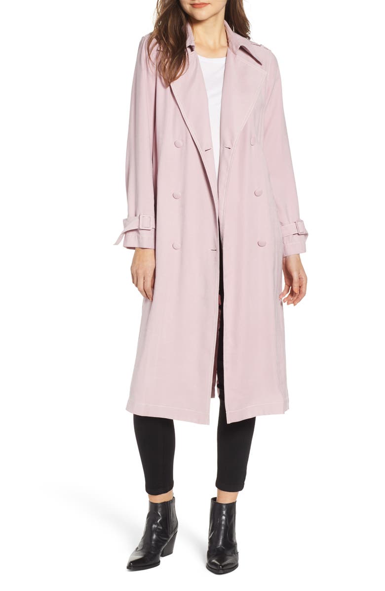 MOON RIVER Draped Trench Coat, Main, color, 