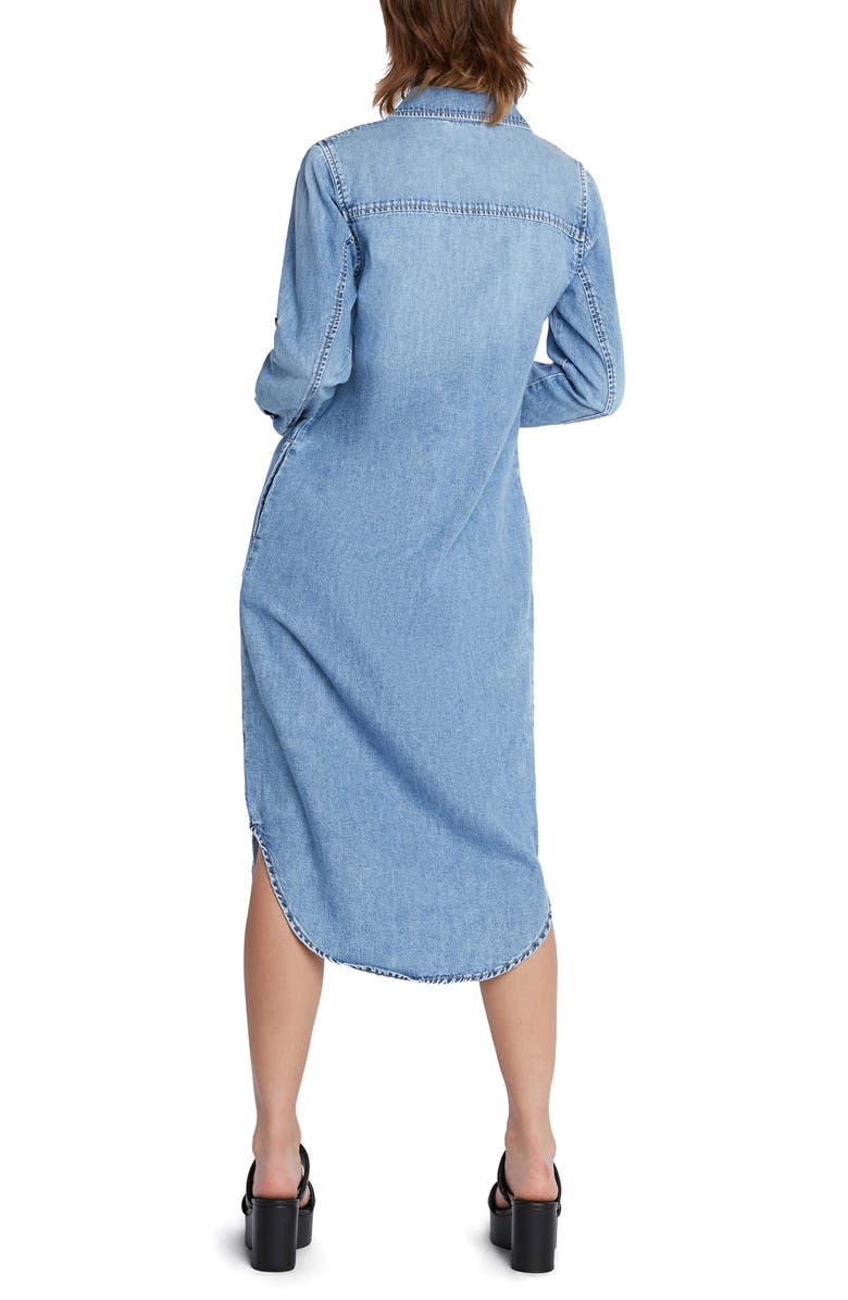 Wash Lab Denim Denim Long Sleeve Maxi Shirtdress, Alternate, color, Market Blue