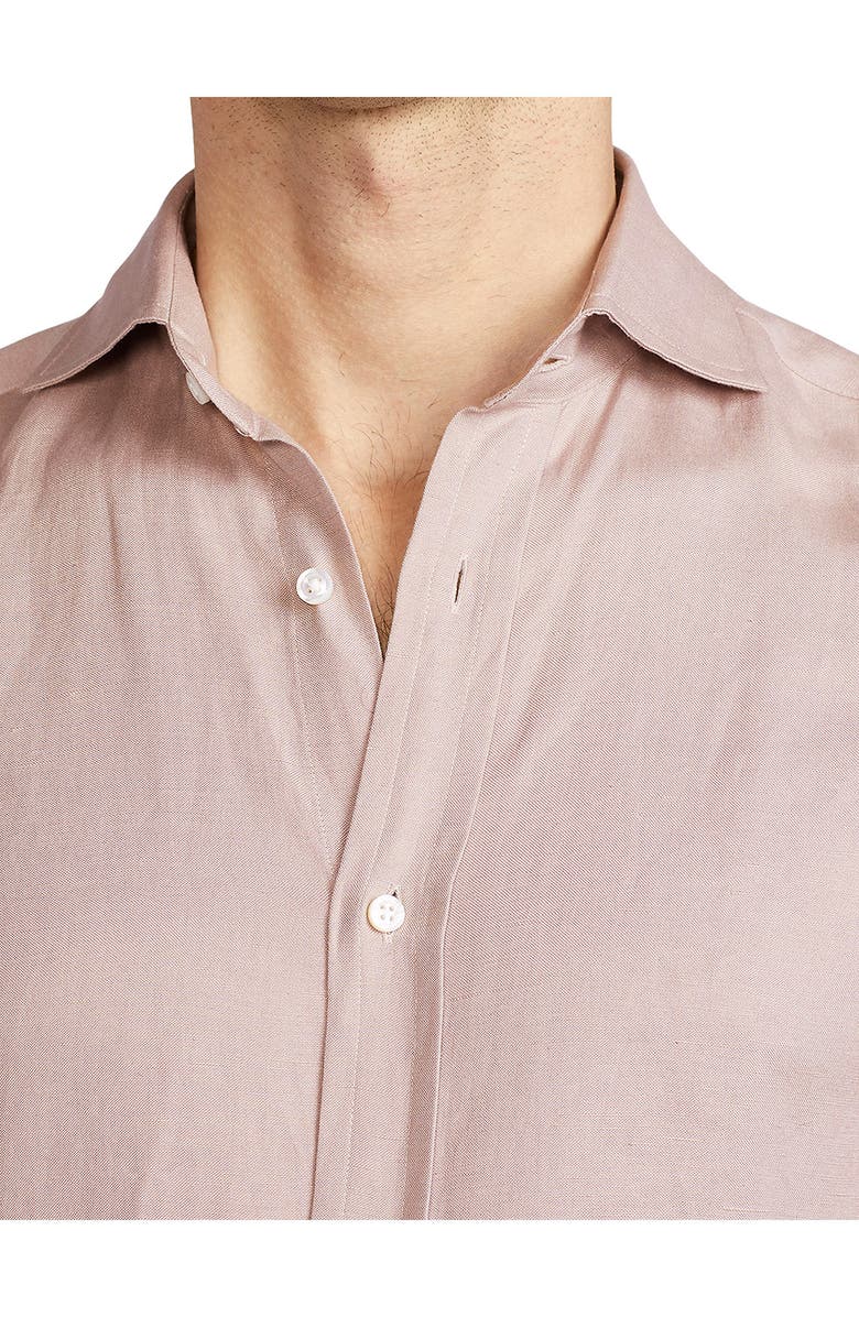Ralph Lauren Purple Label Silk & Linen Button-Up Shirt, Alternate, color, 