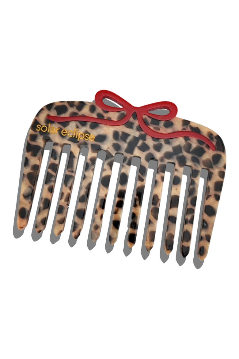 Leopard Handmade Claw Clips & Pocket Comb Set (Nordstrom Exclusive), Alternate, color, BROWN