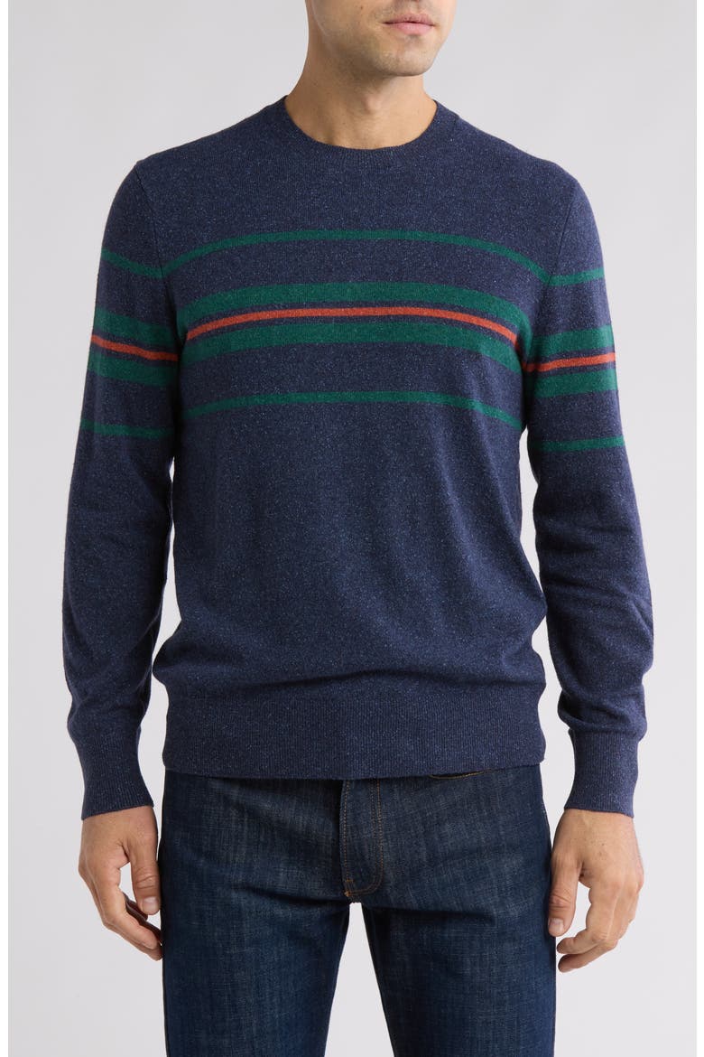 Donegal Stripe Crewneck Sweater, Main, color, NVY DONEGAL CHEST TRIPE