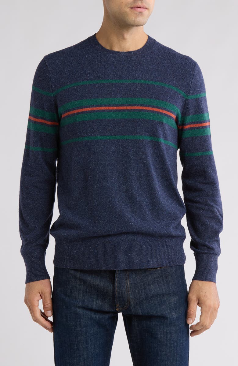 Brooks Brothers Donegal Stripe Crewneck Sweater, Main, color,