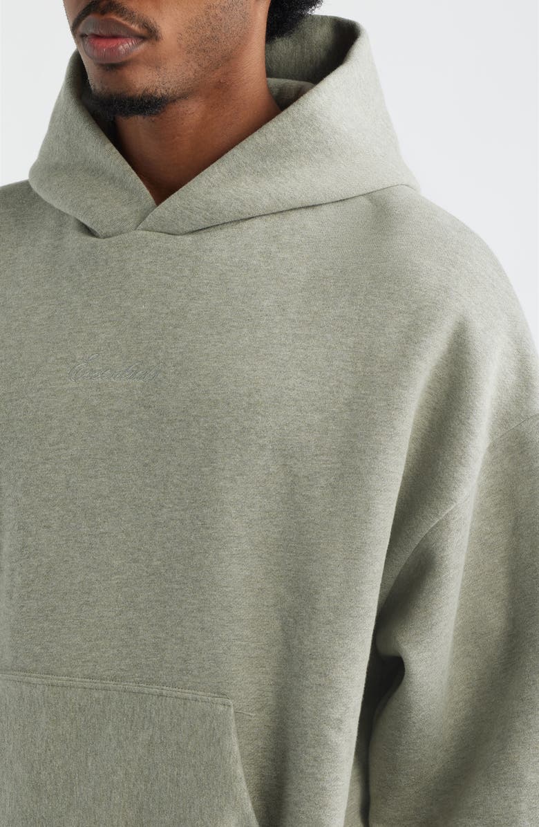 Fear of God Essentials Signature Classic Fit Hoodie, Alternate, color, Concrete/Dark Concrete Heather