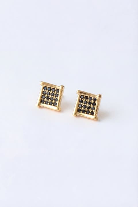 Atlas Crystal Square Stud Earrings