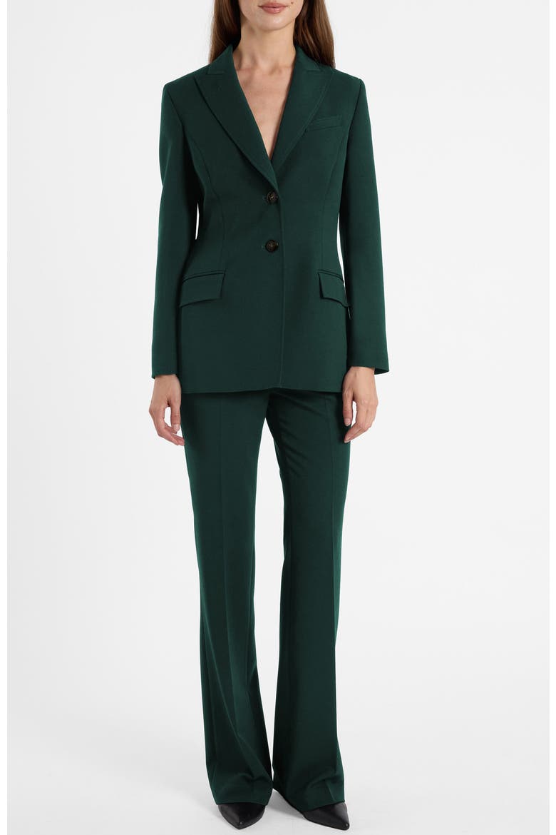 Beth Mid-Rise Flared Pant in Soft Stretch Twill, Alternate, color, Evergreen
