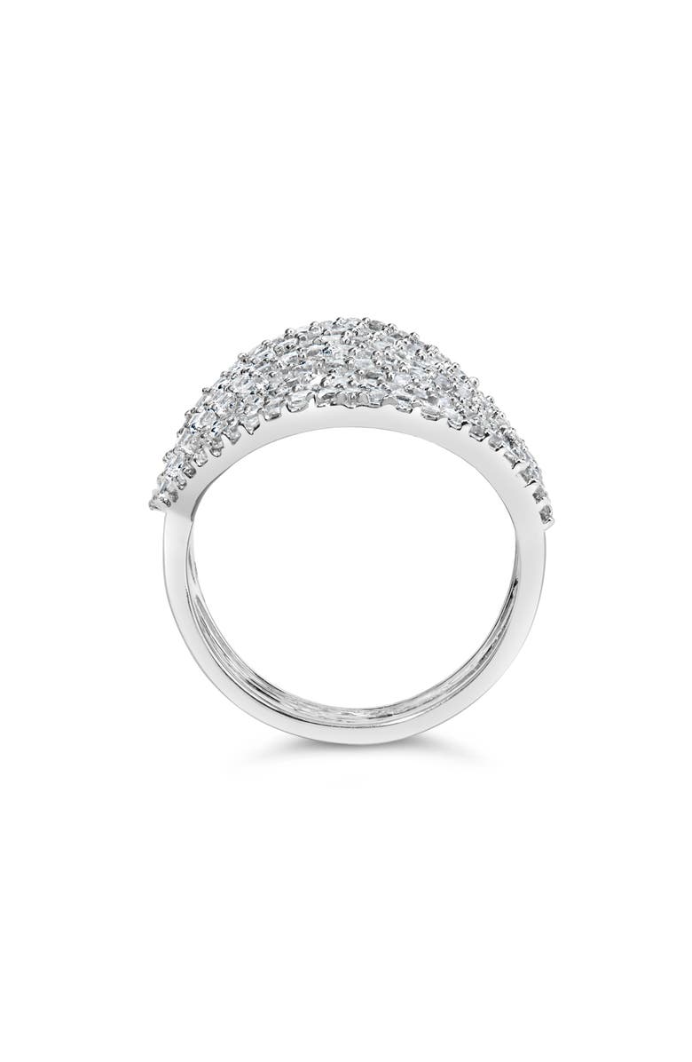 Haus of Brilliance 10K White Gold 1 1/2 Cttw Princess Diamond Swirl Design Cocktail Ring, Alternate, color, White Gold