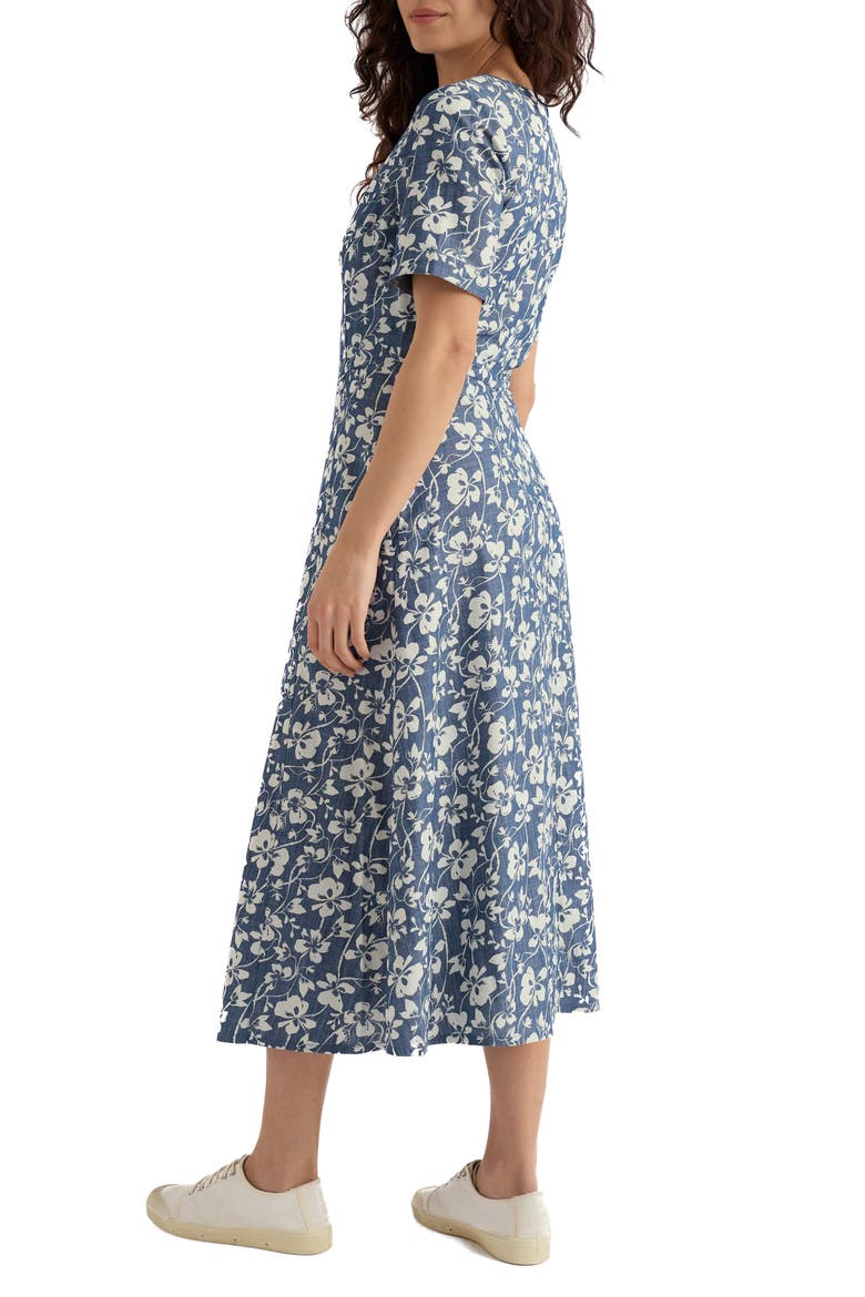 Fox Path Organic Cotton Floral Dress, Alternate, color, MALLOW VINE INDIGO
