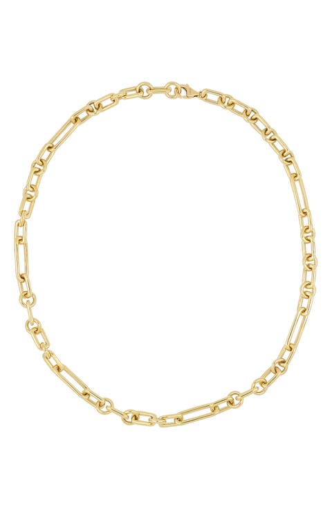 14K Gold Mixed Link Chain Necklace (Online Trunk Show)