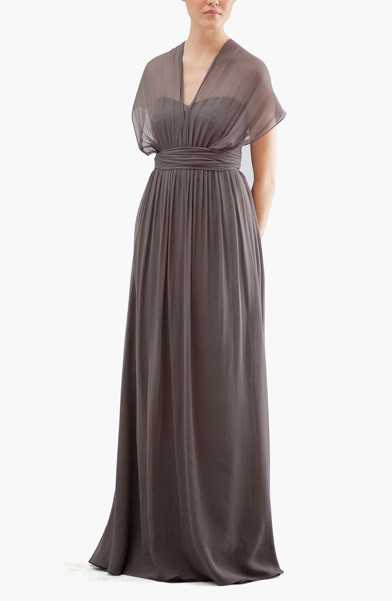 Jenny Yoo Aidan Convertible Strapless Chiffon Gown, Alternate, color, 