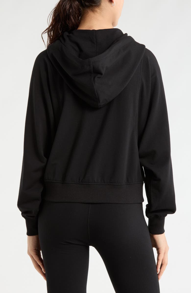 Zella Weekend French Terry Full Zip Hoodie, Alternate, color, Black