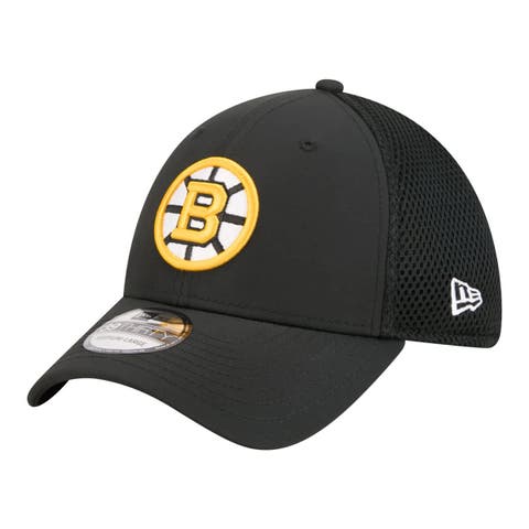 Men's New Era  Black Boston Bruins Logo 39THIRTY Flex Hat