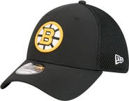 New Era Men's New Era Black Boston Bruins Logo 39THIRTY Flex Hat