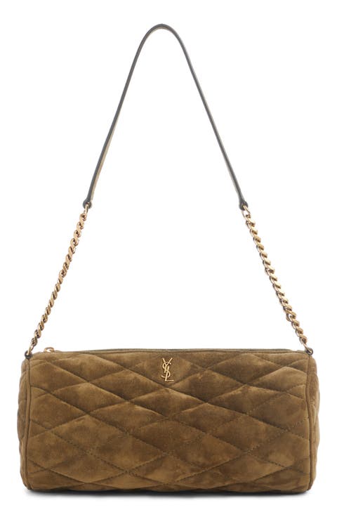 Small Sade Quilted Suede Tube Bag