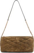 Saint Laurent Small Sade Quilted Suede Tube Bag