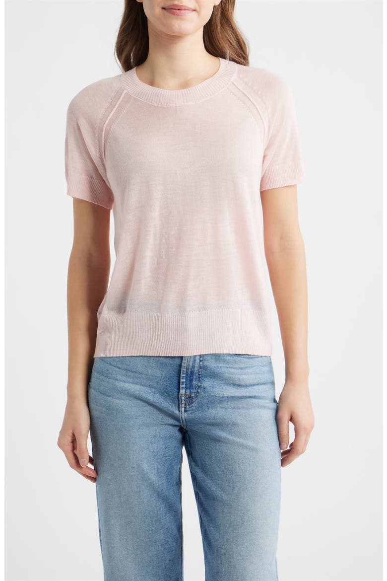 Short Sleeve Knit Shirt, Main, color, PINK