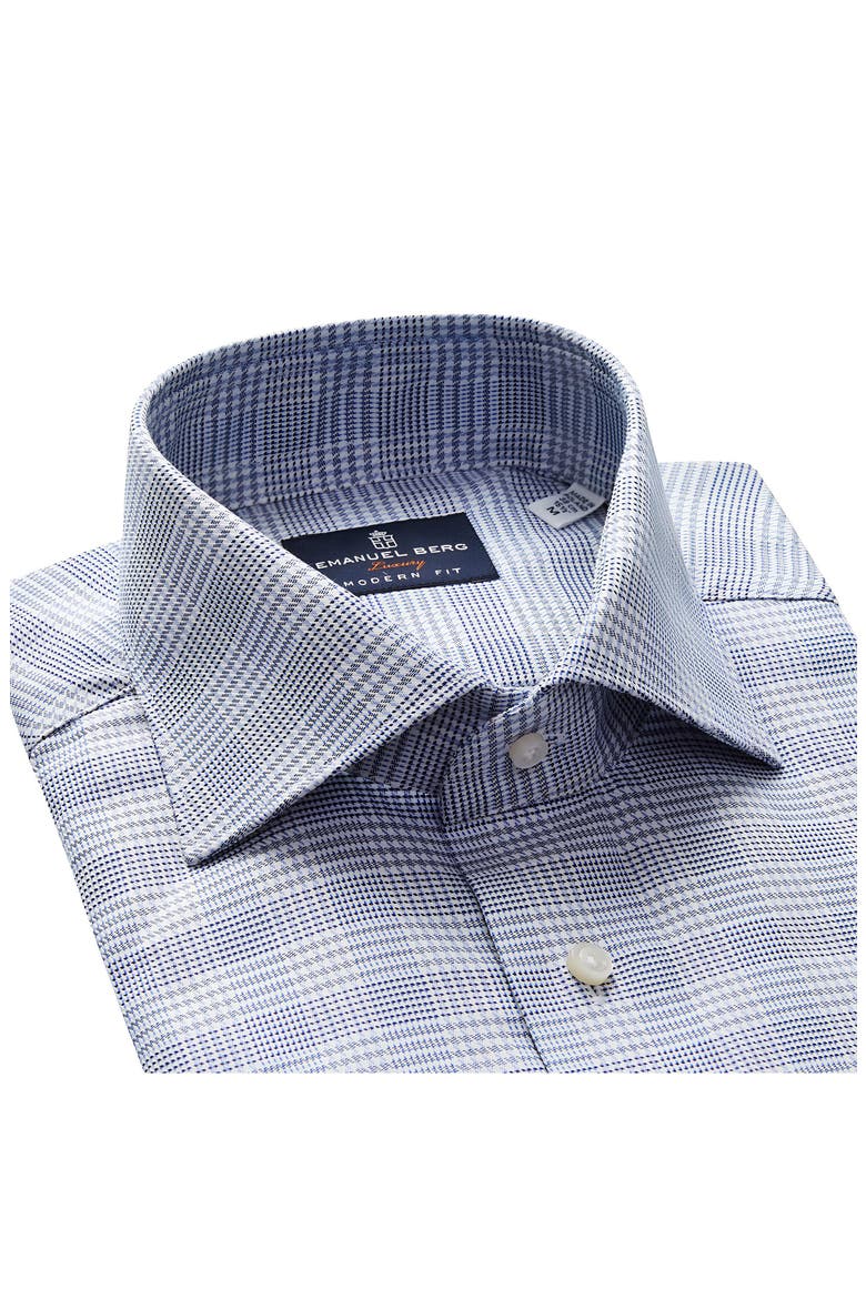 Modern Fit Check Cotton Dress Shirt, Alternate, color, NAVY