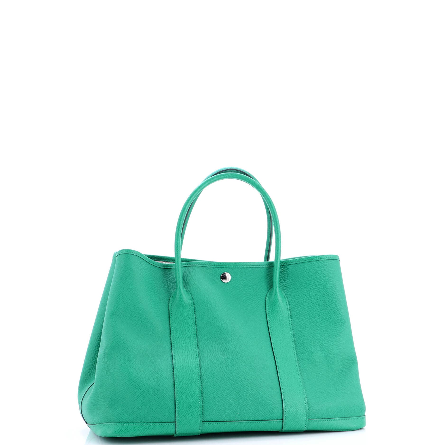Pre-Owned Hermes Garden Party Tote Leather 36, Alternate, color, Vert Jade