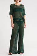 NORDSTROM RACK Open Knit Cover-Up Top & Pants Set