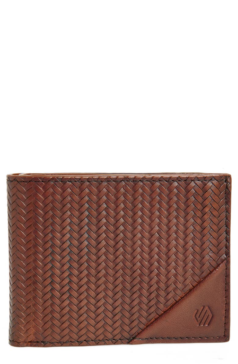 Johnston & Murphy Basketweave Leather Bifold Wallet, Main, color, 