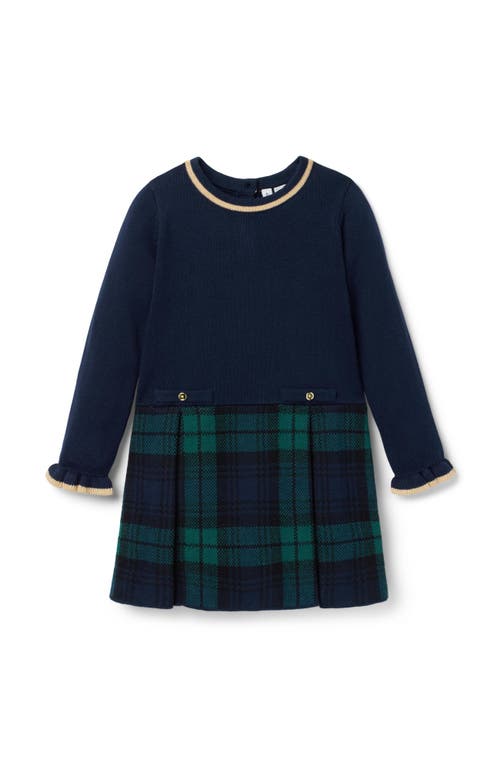 Janie And Jack The Tartan Sweater Dress In Blue