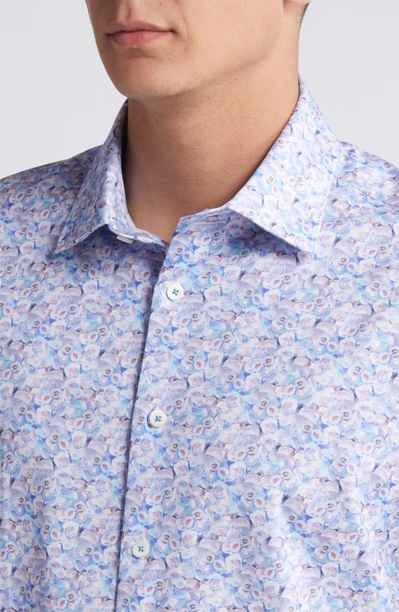 Bugatchi Milo OoohCotton<sup>®</sup> Floral Short Sleeve Button-Up Shirt, Alternate, color,