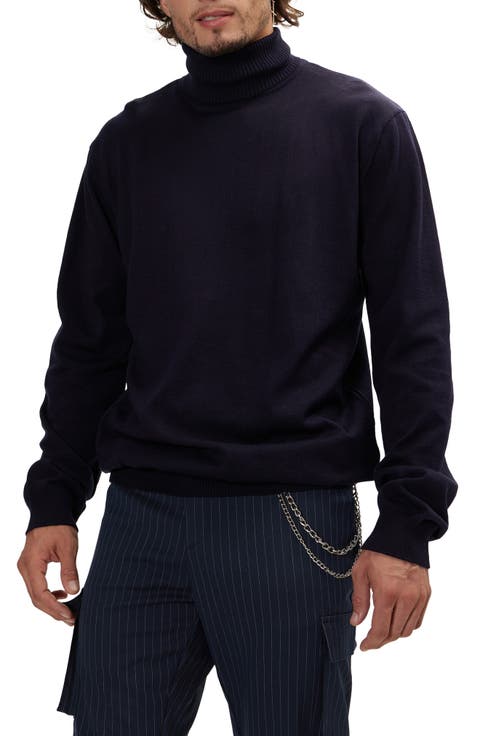 Roll Neck Rib Knit Sweater