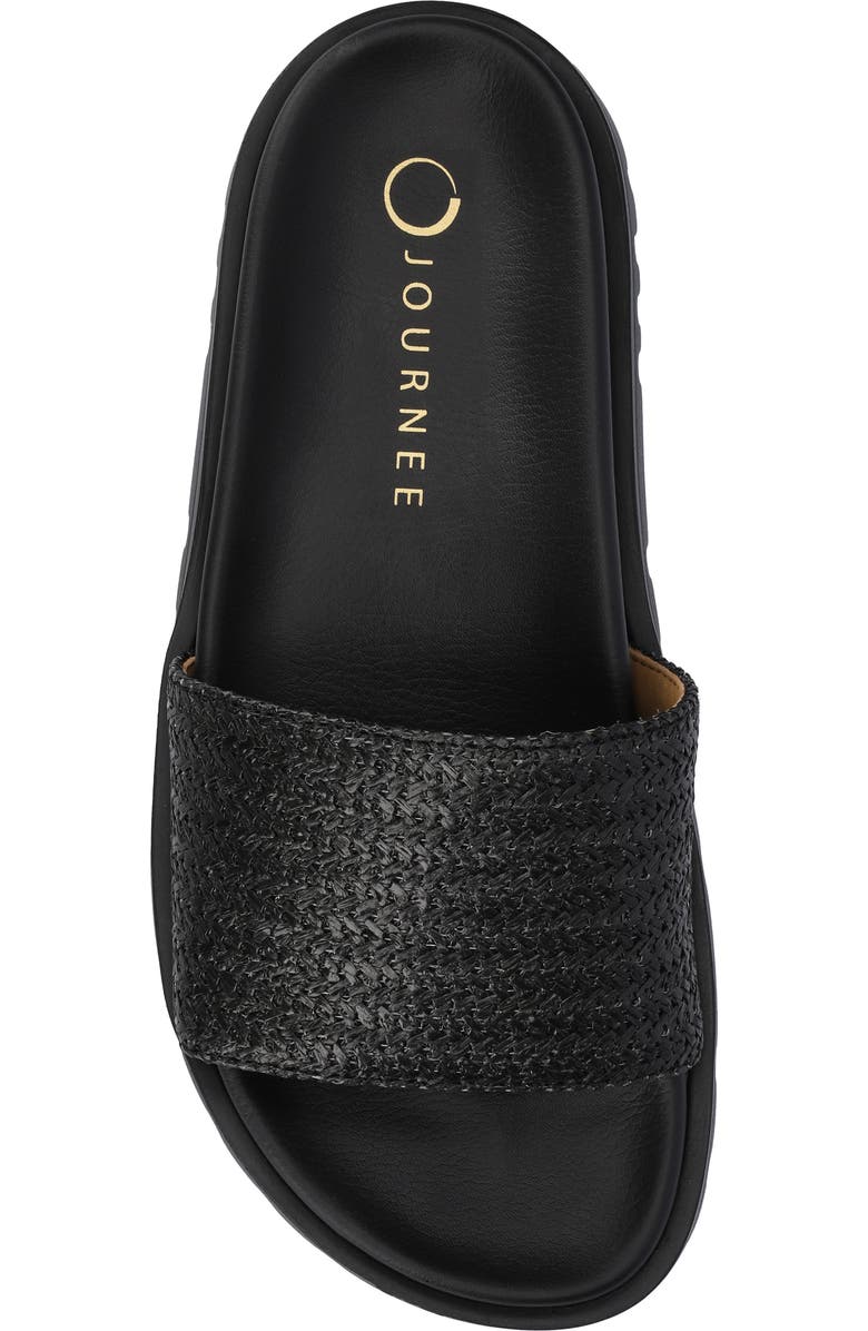 Journee Collection Starr Woven Platform Slide Sandal, Alternate, color,