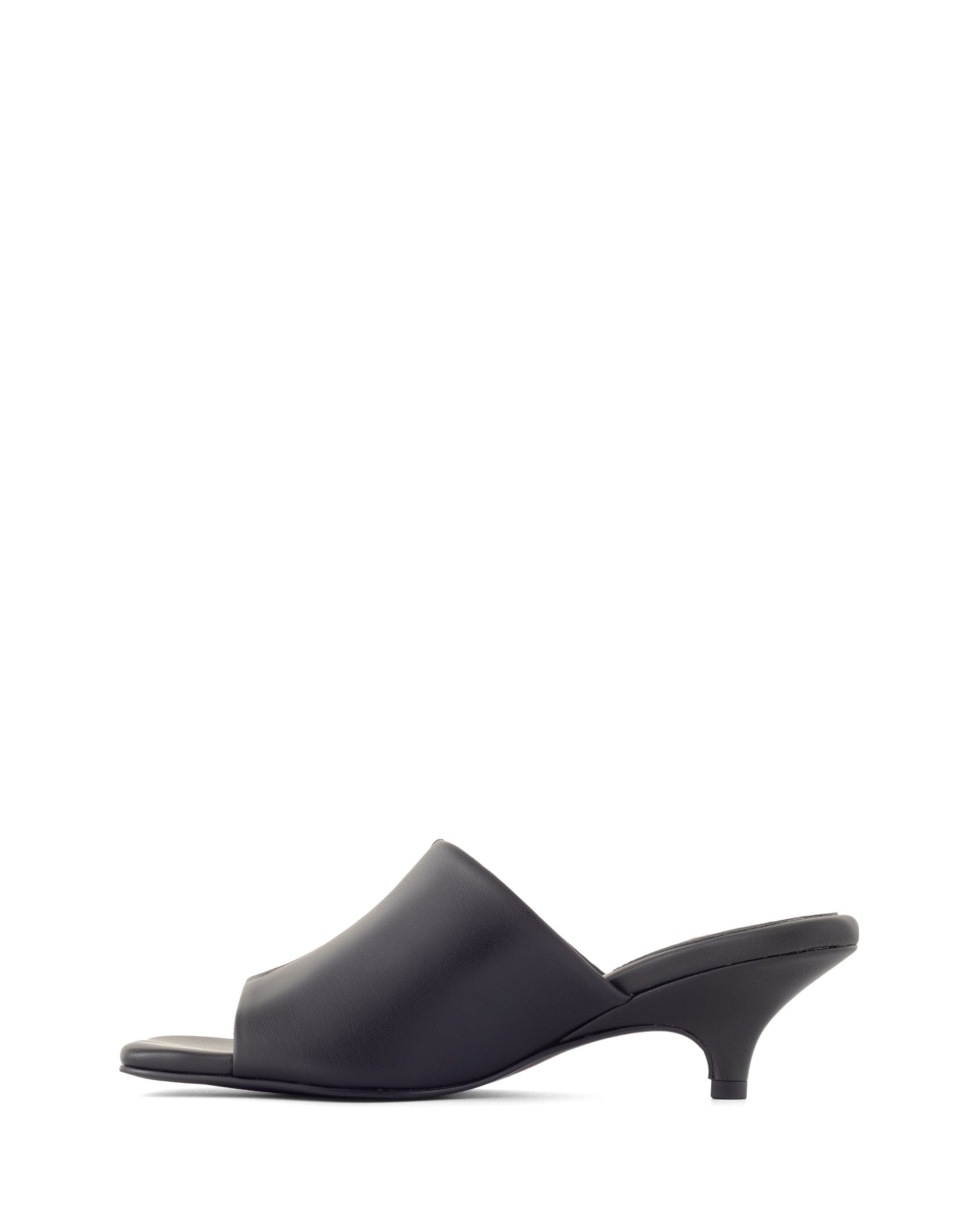 Therapy Australia Nassau Square Toe Low Kitten Heel, Alternate, color, Black Pu