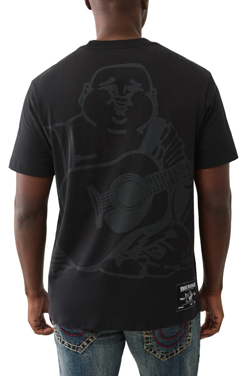 True Religion Shadow Logo Cotton Graphic T-Shirt, Alternate, color, Jet Black