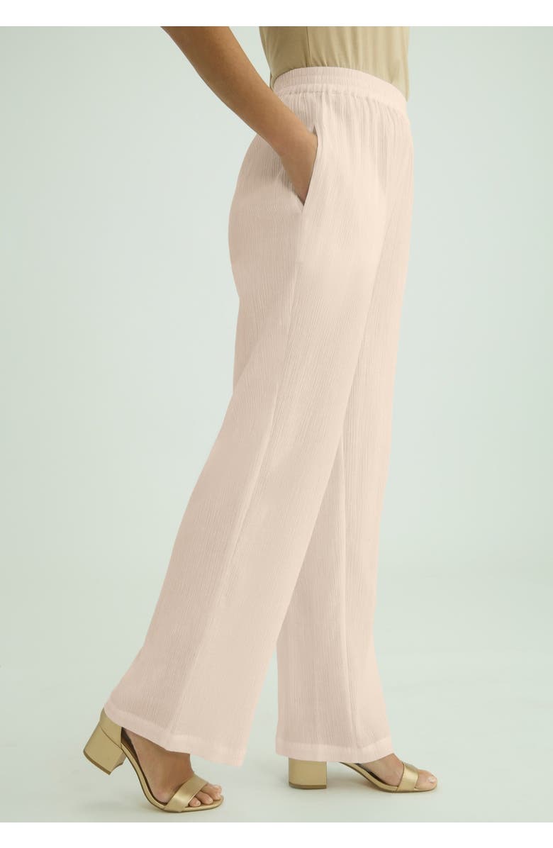 Jessica London Wide Leg Gauze Pant, Alternate, color, Oatmeal