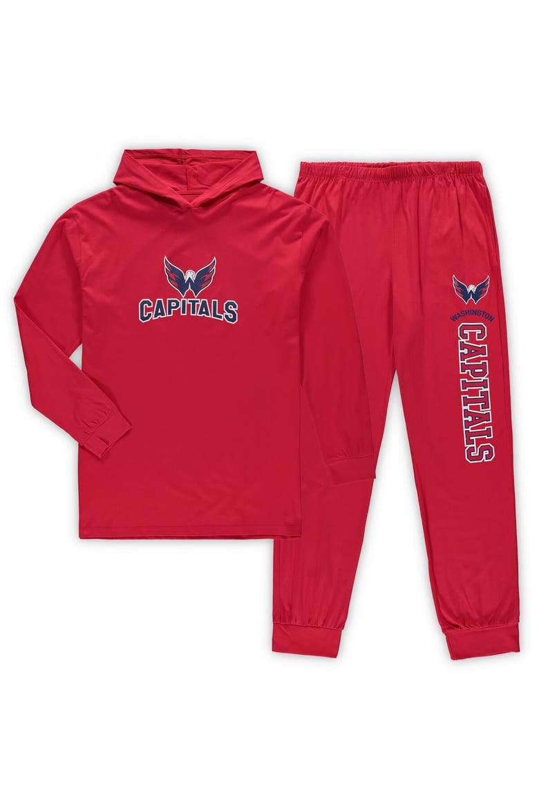 Men's Concepts Sport Red Washington Capitals Big & Tall Pullover Hoodie & Joggers Sleep Set, Main, color, Red