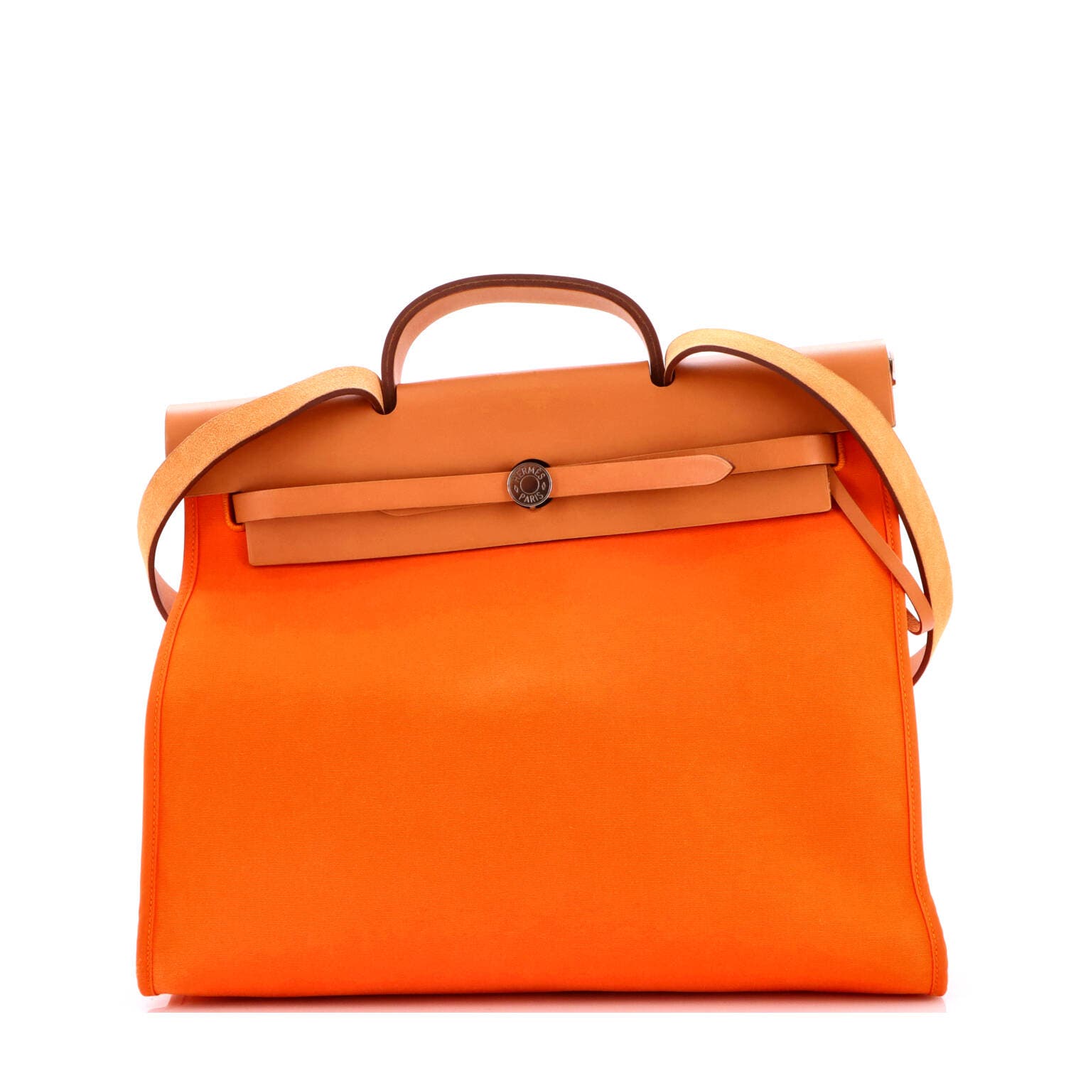 Herbag Zip Leather and Toile 39, Main, color, Orange
