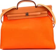 Pre-Owned Hermes Herbag Zip Leather and Toile 39