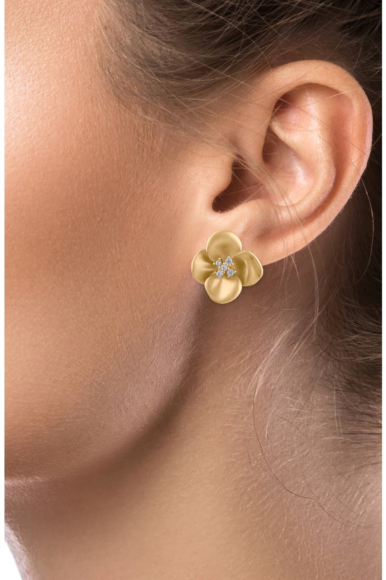 Crystal Daisy Stud Earrings (Nordstrom Exclusive), Alternate, color, CLEAR GOLD