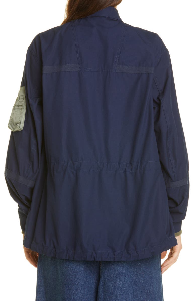 Sacai Men's Layered Mixed Media Jacket, Alternate, color, 