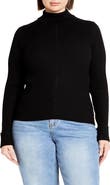 City Chic Kiki Rib Mock Neck Sweater