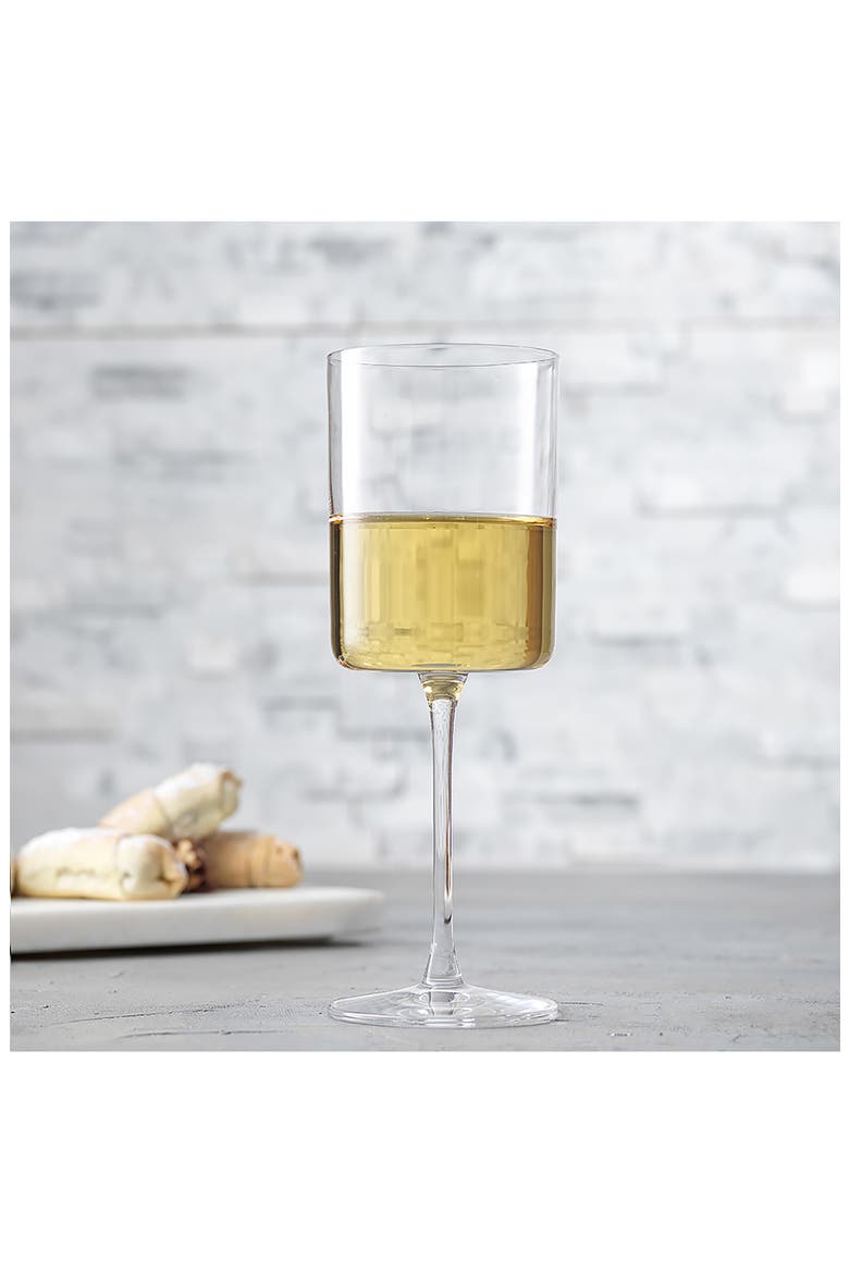 Claire Crystal Cylinder White Wine Glass - Set of 4, Alternate, color, CLEAR