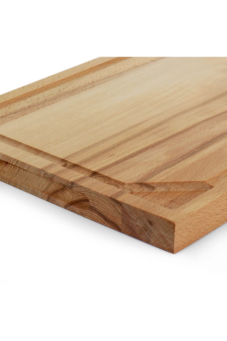 Goswell 3 Piece Carving Board and Cutlery Set in Cream, Alternate, color, Brown
